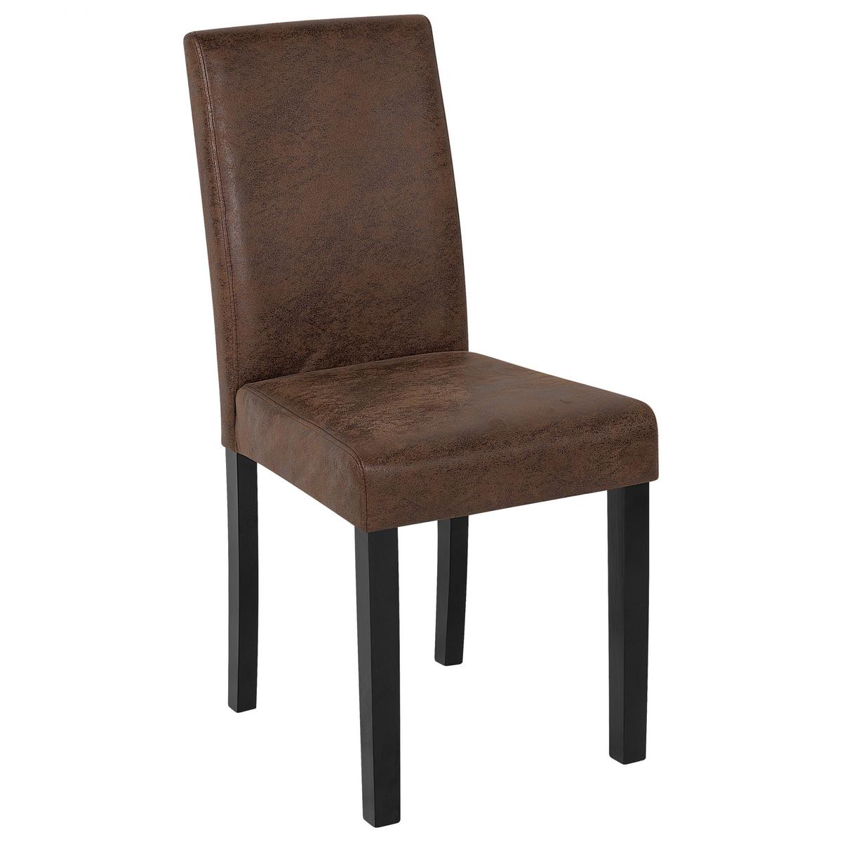 ESSZIMMERSTUHL 2er-Set Kunstleder Braun Broadway - Braun, Holz/Textil (42/93/59cm) - Beliani