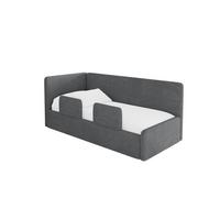 EINZELLBETT Jugendbett mit Bettkasten, Rechts - NORY 80x200 Dunkelgrau - Schieferfarben, Holzwerkstoff/Textil (80/200cm) - ALTDECOR