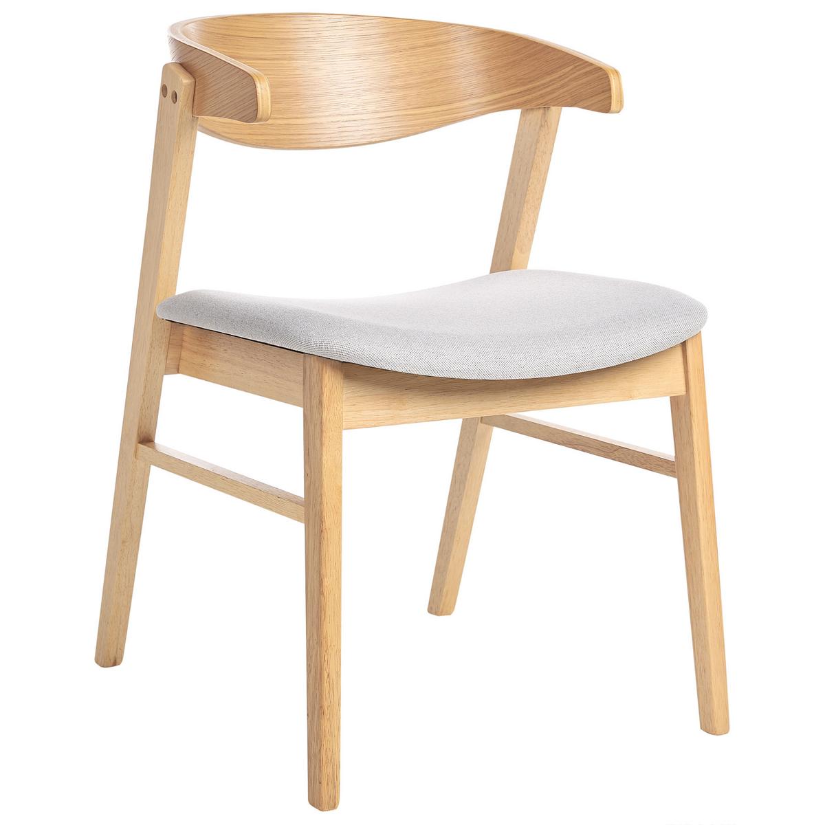 ESSZIMMERSTUHL 2er Set Stoff Hellbraun/Grau Lilly - Braun/Grau, Holz/Textil (49/73/59cm) - Beliani