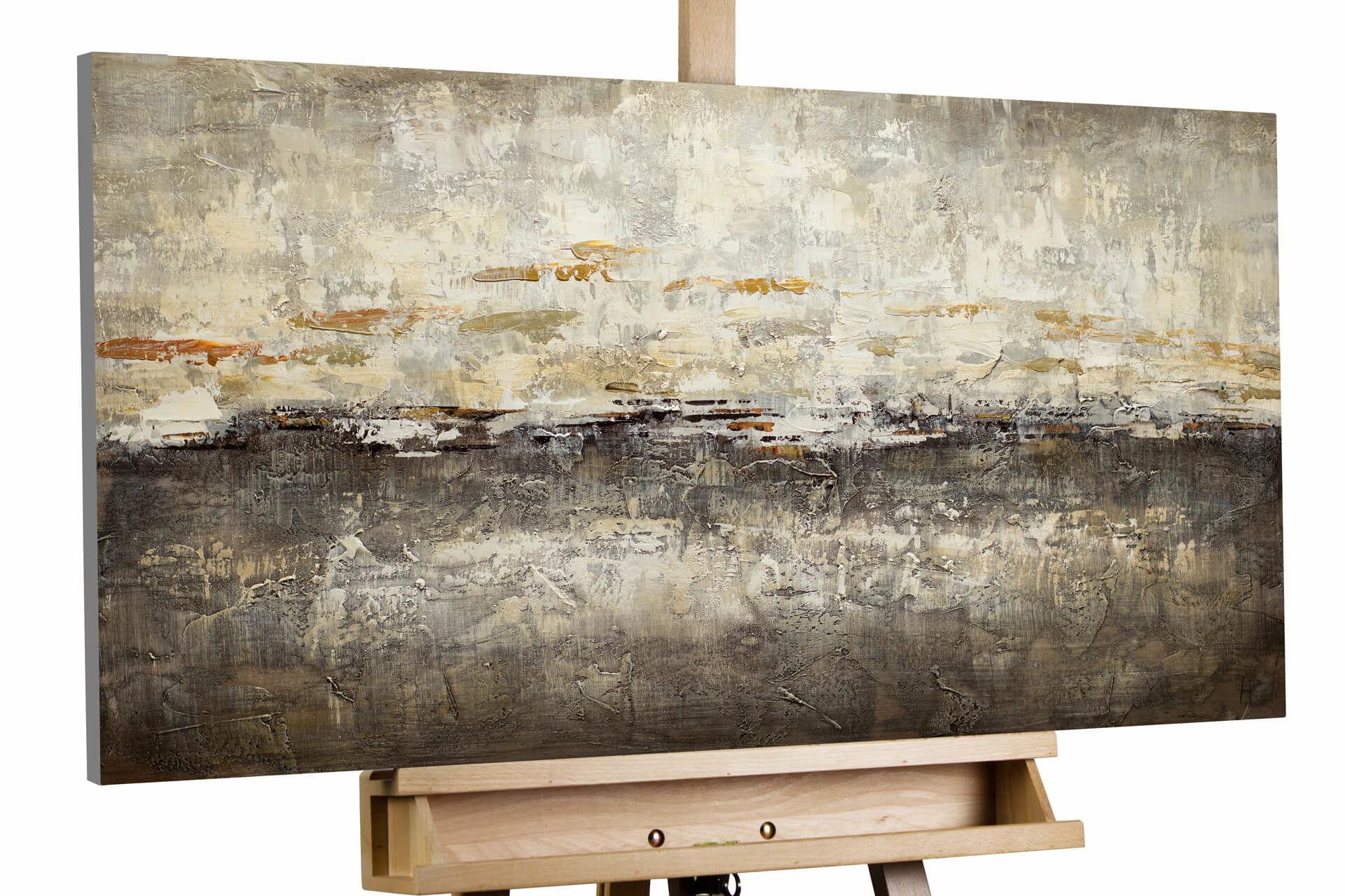 ACRYLBILD HANDGEMALT 100/50 cm - Braun, Holz/Textil (100/50cm) - KUNSTLOFT