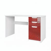 SCHREIBTISCH Logan Fronten in Bordeaux Hochglanz - Bordeaux, Holzwerkstoff (60/129/76cm) - Vladon