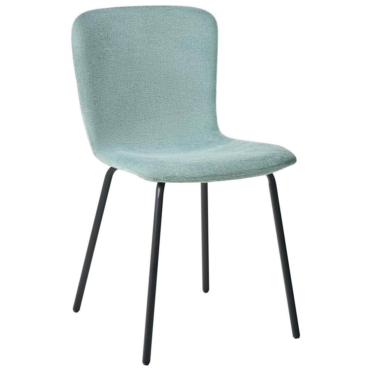 ESSZIMMERSTUHL 4er-Set Mintgrün Caldwell - Schwarz/Mintgrün, Textil (45/80/46cm) - Beliani