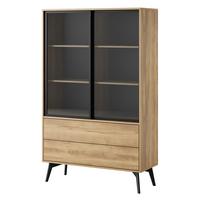 VITRINE VIGORE 164,9 / 100,5 cm in Eichefarben - Eichefarben/Naturfarben, Holzwerkstoff (100.5/164.9/39cm) - MASSENO