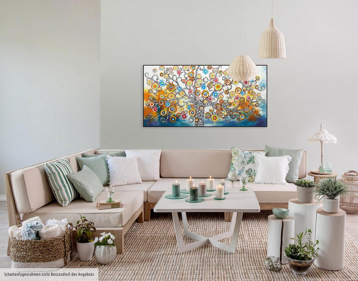 ÖLGEMÄLDE 120/60 cm - Blau/Gelb, Holz/Textil (120/60cm) - KUNSTLOFT