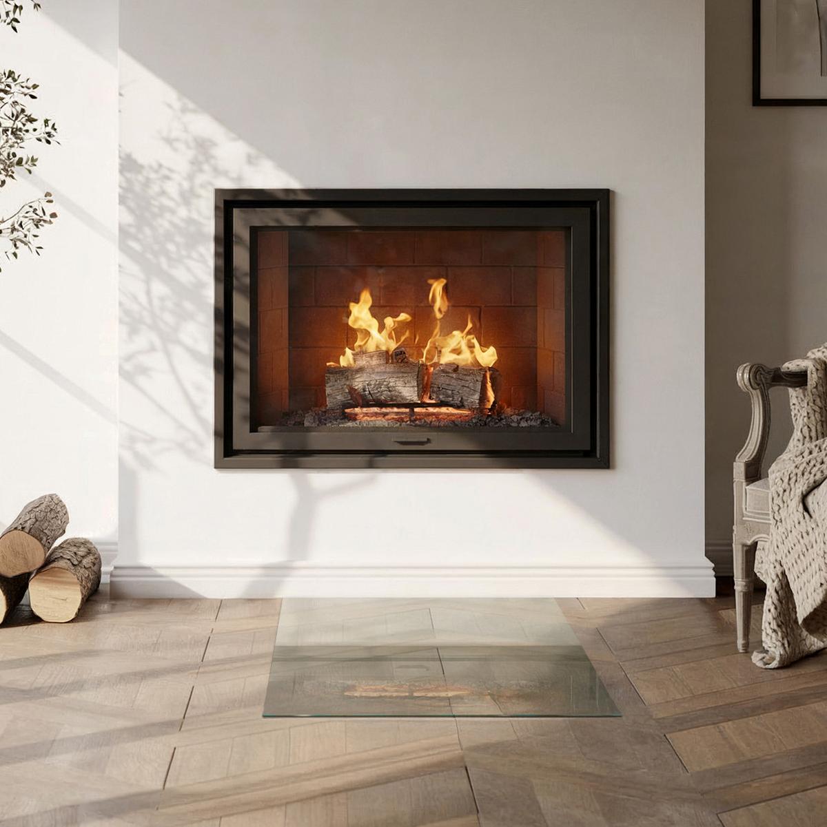 GLASPLATTE für Kamin transparent 50x50 cm - Transparent, Glas (50/50/0.4cm) - TULUP