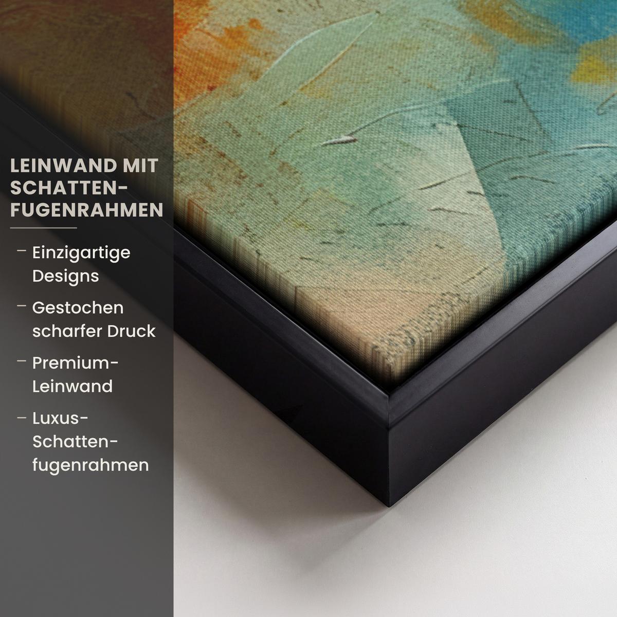 LEINWAND Bilder mit Rahmen - Kunst - Abstrakt - Modern - 40x60 - Gelb, Textil (40/60cm) - MuchoWow