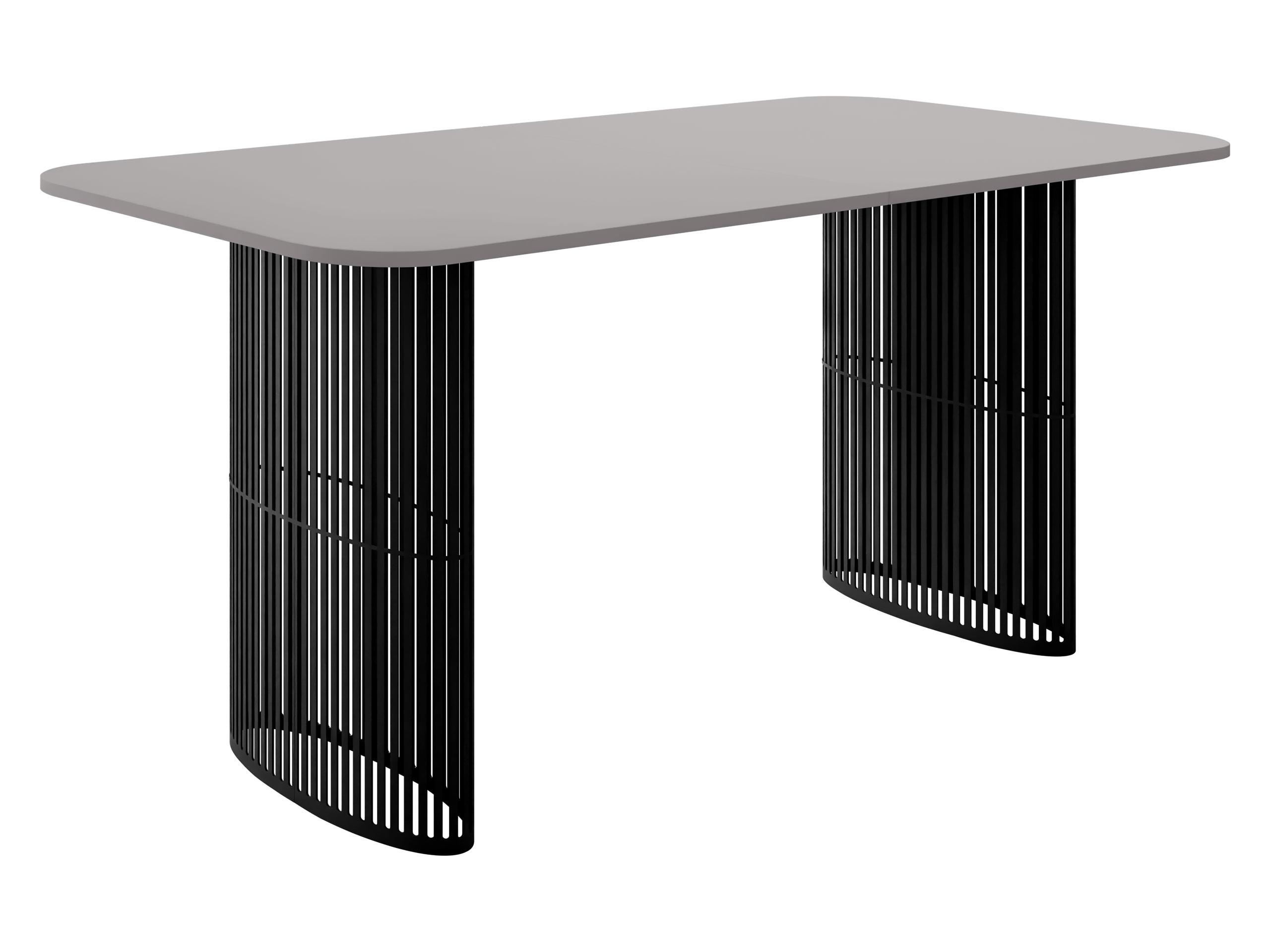 ESSTISCH Arcadia 160 - Hellgrau/Schwarz, Holzwerkstoff/Metall (90/160/76cm) - MIRJAN24