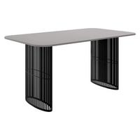 ESSTISCH Arcadia 160 - Hellgrau/Schwarz, Holzwerkstoff/Metall (90/160/76cm) - MIRJAN24