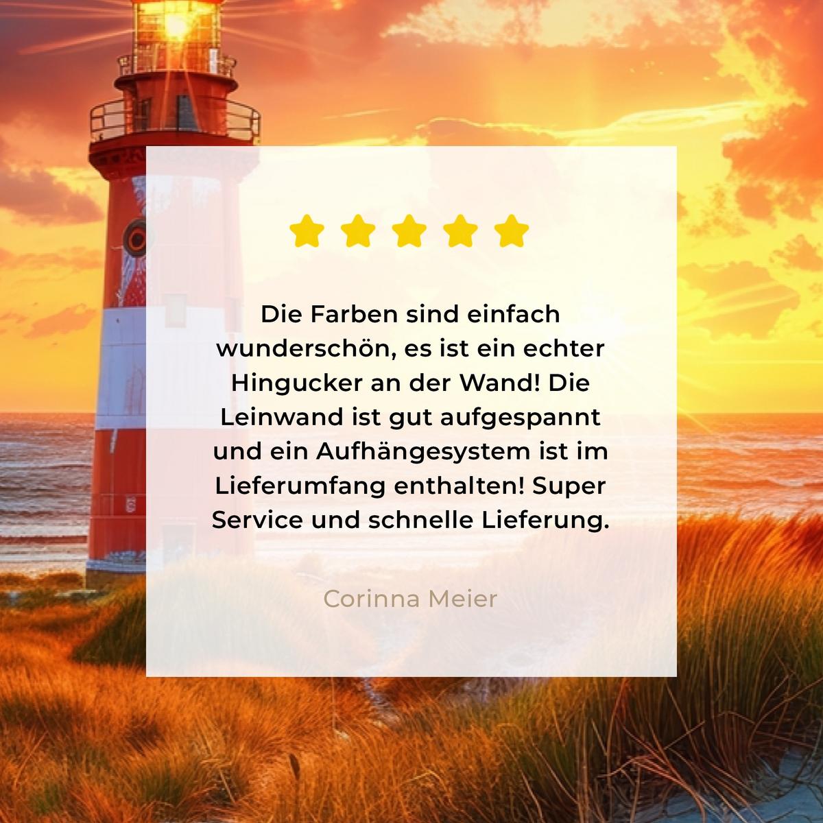 LEINWANDBILD Aussicht - Fenster - Leuchtturm - Sonnenuntergang - Strand Gemälde 60x40 cm - Dunkelorange, Textil (60/40cm) - MuchoWow