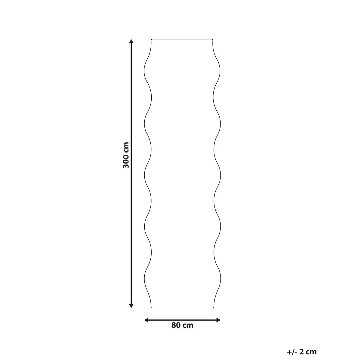 TEPPICH Hellgrau 80/300 cm Dawa - Hellgrau/Grau, Kunststoff (80/300cm) - Beliani