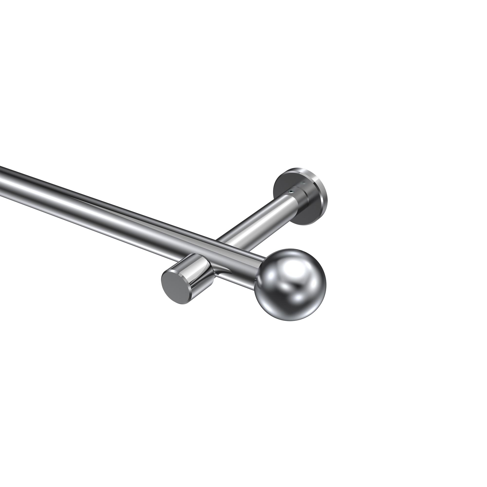 GARDINENSTANGE Prestige Luino 240 cm (geteilt in 2 x 120 cm), 1-läufig (ohne Ringe), 20 mm Ø Chrom - Chromfarben, Metall (240cm) - INTERDECO