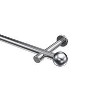 GARDINENSTANGE Prestige Luino 240 cm (geteilt in 2 x 120 cm), 1-läufig (ohne Ringe), 20 mm Ø Chrom - Chromfarben, Metall (240cm) - INTERDECO