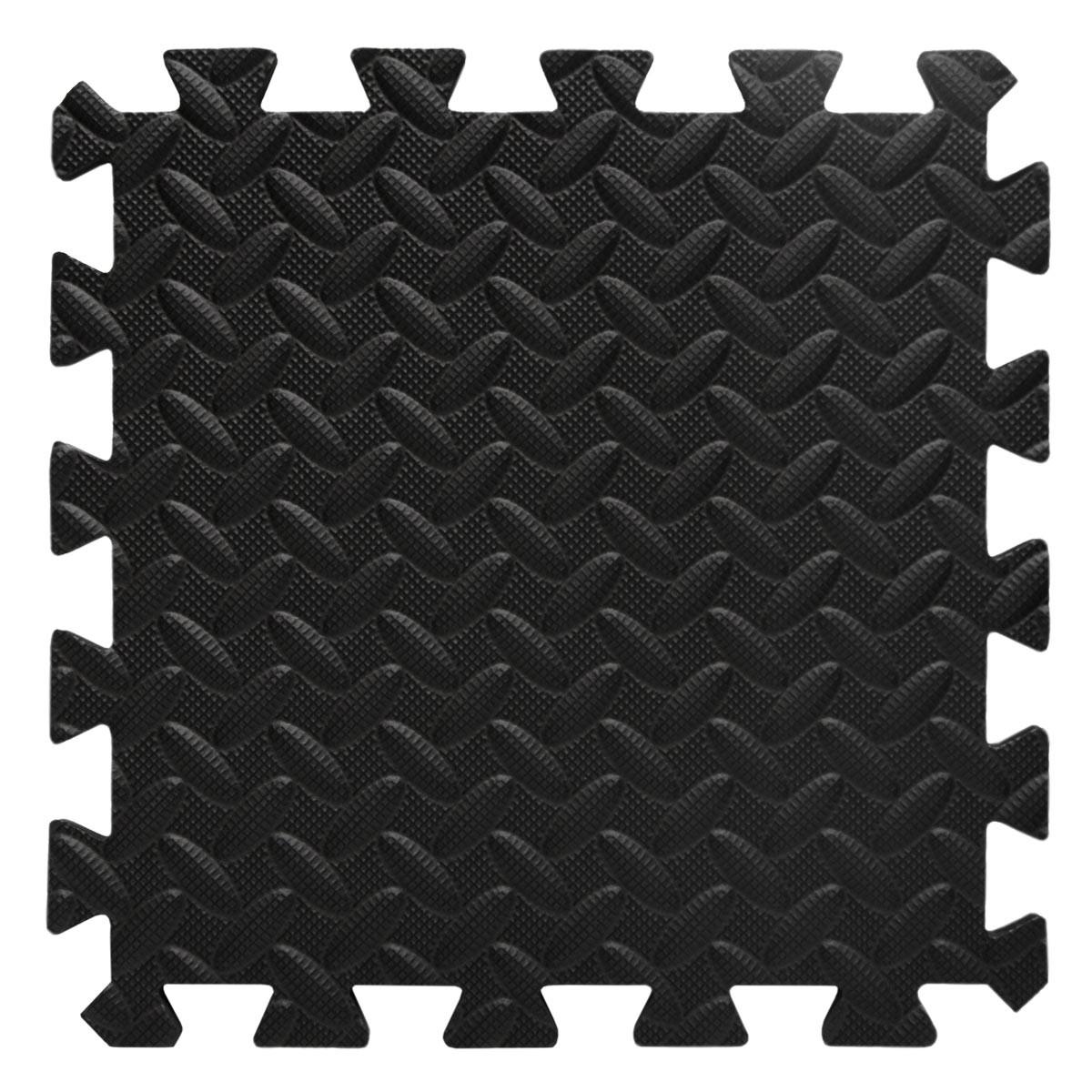PUZZLEMATTE, 9er Set, 30x30x1cm, Schwarz - Schwarz, Kunststoff (30/30cm) - eyepower