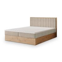 BOXBETT VARELI 140x200 cm mit Matratze und Topper - Beige - Beige, Holz (140/200cm) - MASSENO