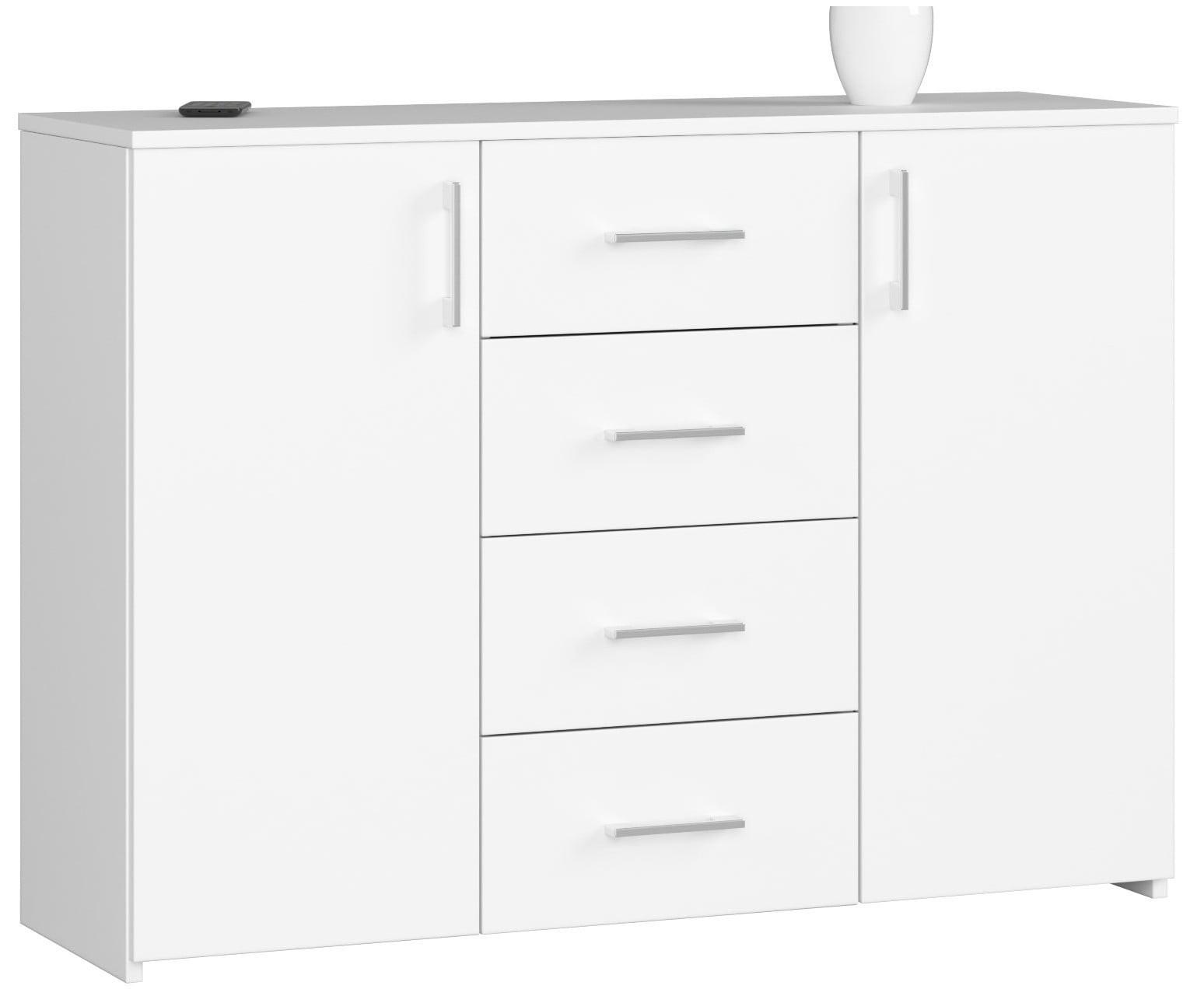 KOMMODE Weiß 80/110/35 - Weiß, Holzwerkstoff (110/80/35cm) - RAUMHIRSCH FURNITURE