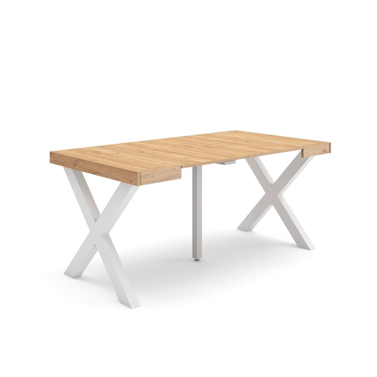 KONSOLENTISCH ausziehbar 58 bis 160cm, für 8 Gäste, eiche, 90/58/73cm - Eichefarben, Holzwerkstoff (90/160/73cm) - Skraut Home