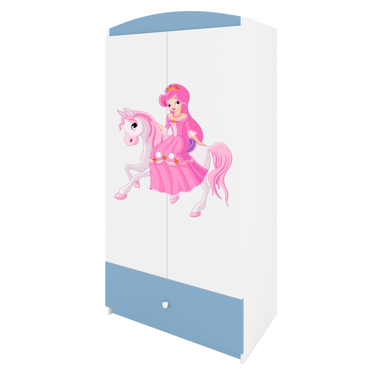 KINDERKLEIDERSCHRANK Prinzessin II - Blau, Holzwerkstoff (90/175/52cm) - RAUMHIRSCH FURNITURE