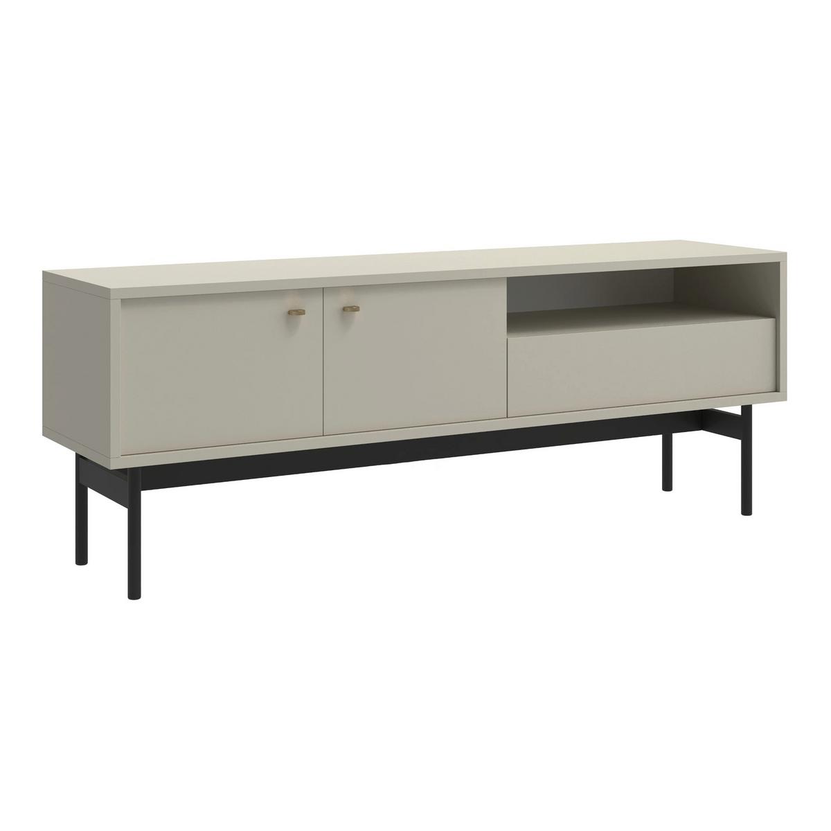 TV-LOWBOARD Olar II GREIGE 154 CM - Kaschmir/Goldfarben, Holzwerkstoff/Metall (154/56.6/38cm) - Selsey