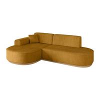 ECKSOFA Ottomane Links MARI-L1-v2 - 243x171x83 cm Senfgelb Cord - Gelb, Holzwerkstoff/Textil (243/171cm) - ALTDECOR