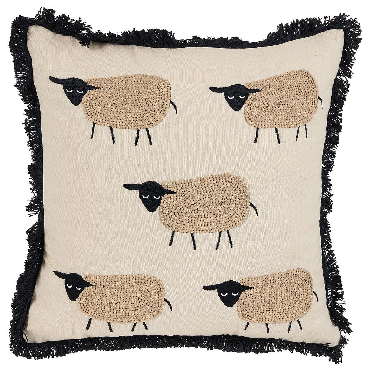 DEKOKISSEN 2er-Set Beige 45/45 cm Bannu - Beige, Naturmaterialien/Textil (45/45cm) - Beliani