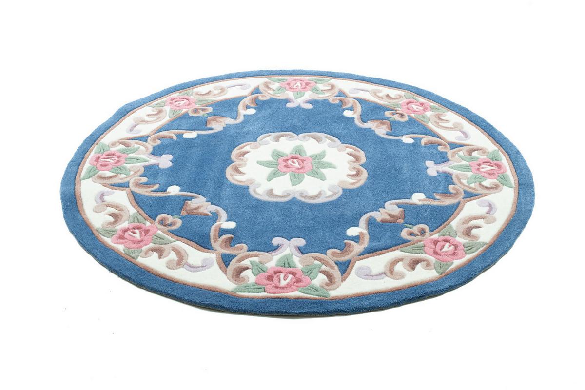 HANDTUFTTEPPICH Ming 150x150 cm - Blau, Textil (150/150cm) - THEKO