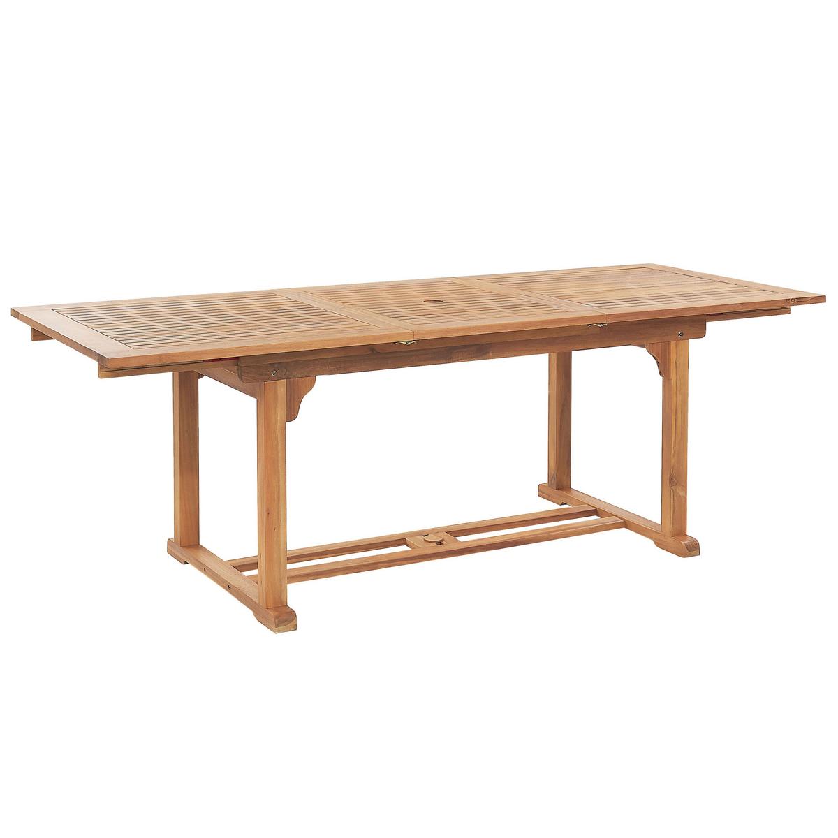 GARTENMÖBEL-SET 6-Sitzer Blau Akazienholz Java Premium - Hellbraun, Holz - Beliani