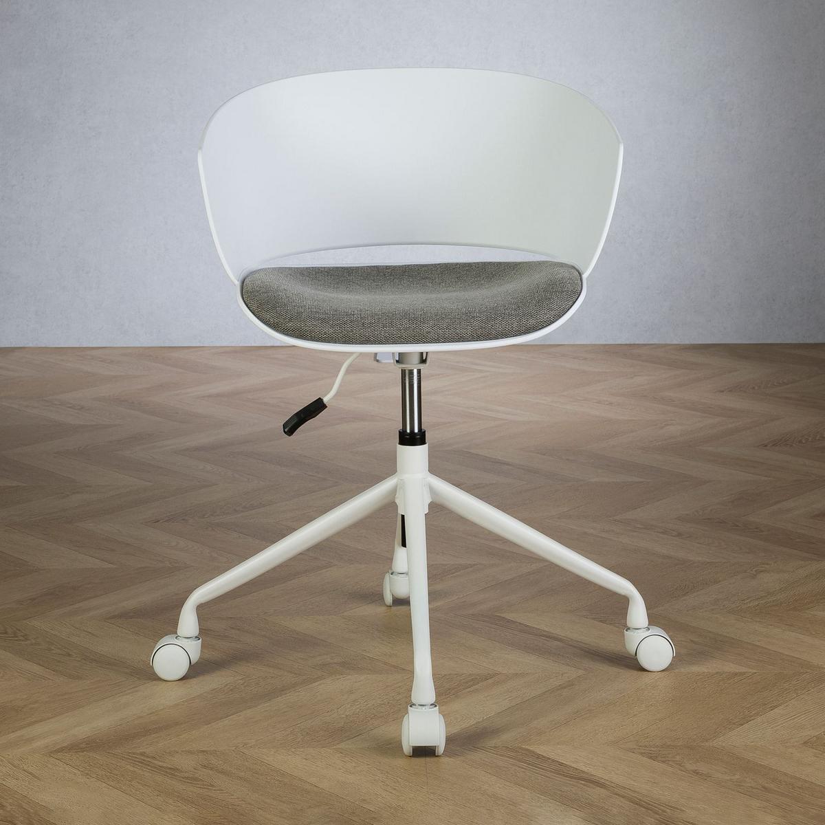 DREHSTUHL DAGMA - Weiß/Grau, Textil/Metall (59/82/57cm) - IDIMEX