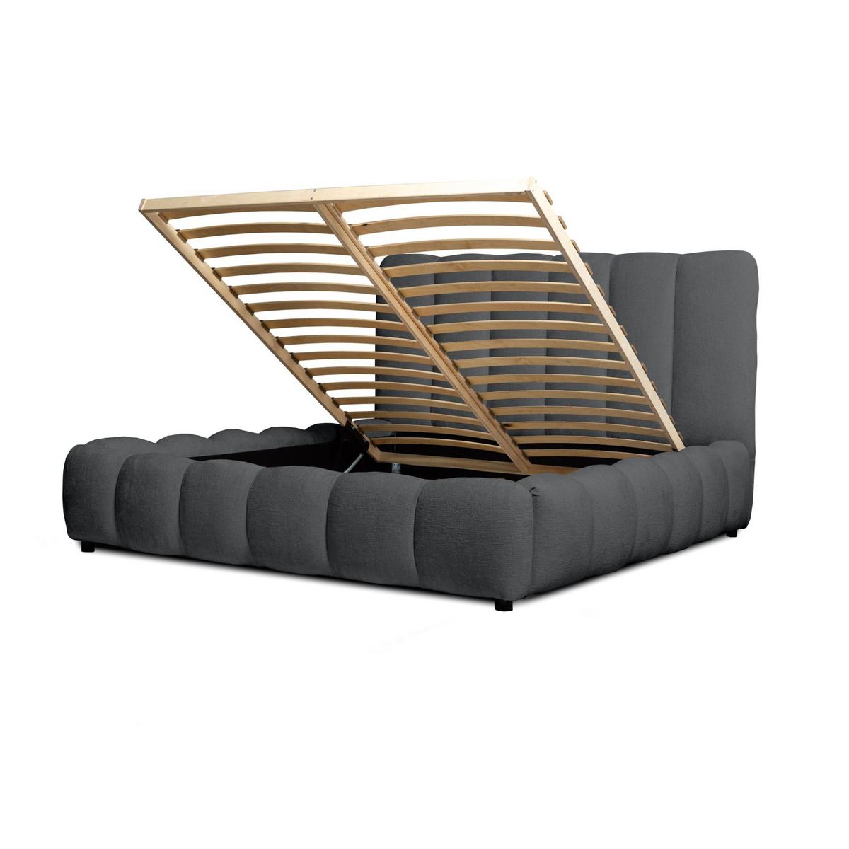 POLSTERBETT Heda Perfect Harmony - Anthrazit, Holzwerkstoff/Textil (160/200cm) - Fun Möbel