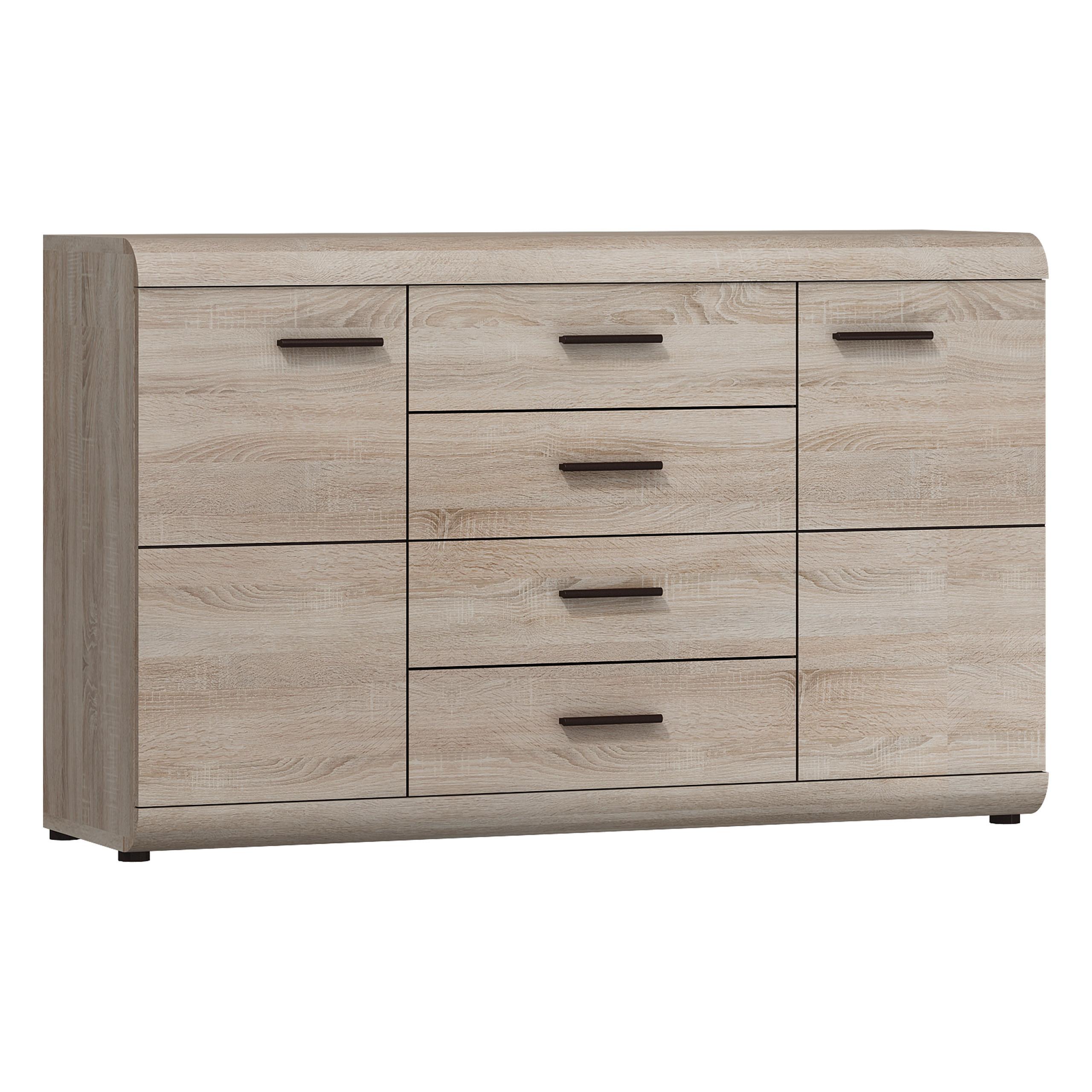 SIDEBOARD LEGAME 140/87/42 cm mit 4 Schubladen und 2 Türen Sonoma Eiche - Sonoma Eiche, Holzwerkstoff (140/87/42cm) - MASSENO