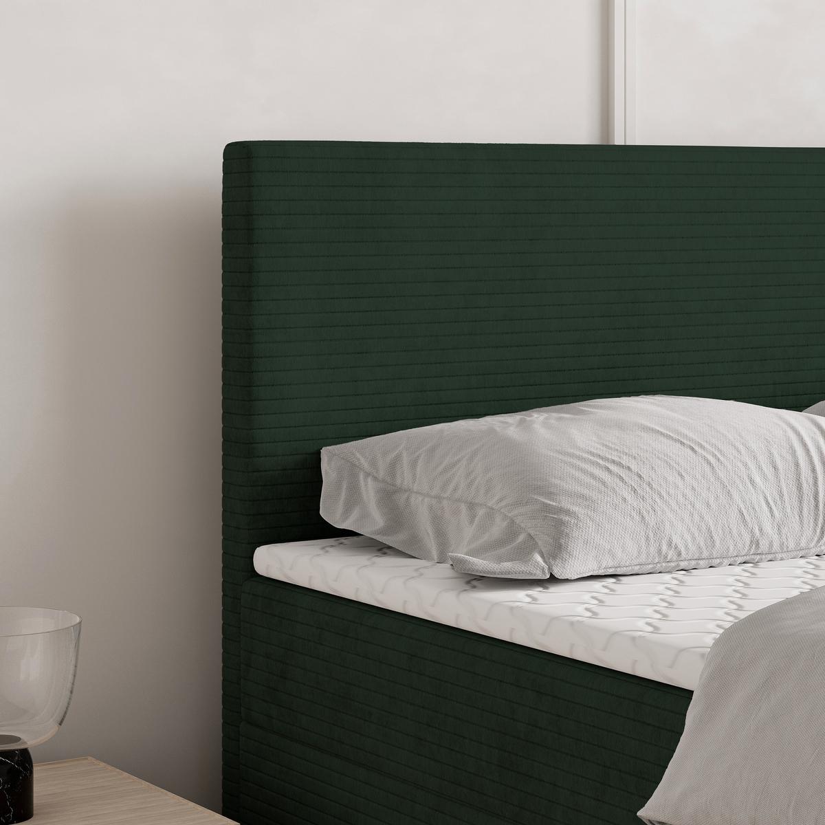 BOXBETT NIRA 180x200 cm mit Matratze und Topper - Grün - Grün, Holz (180/200cm) - MASSENO