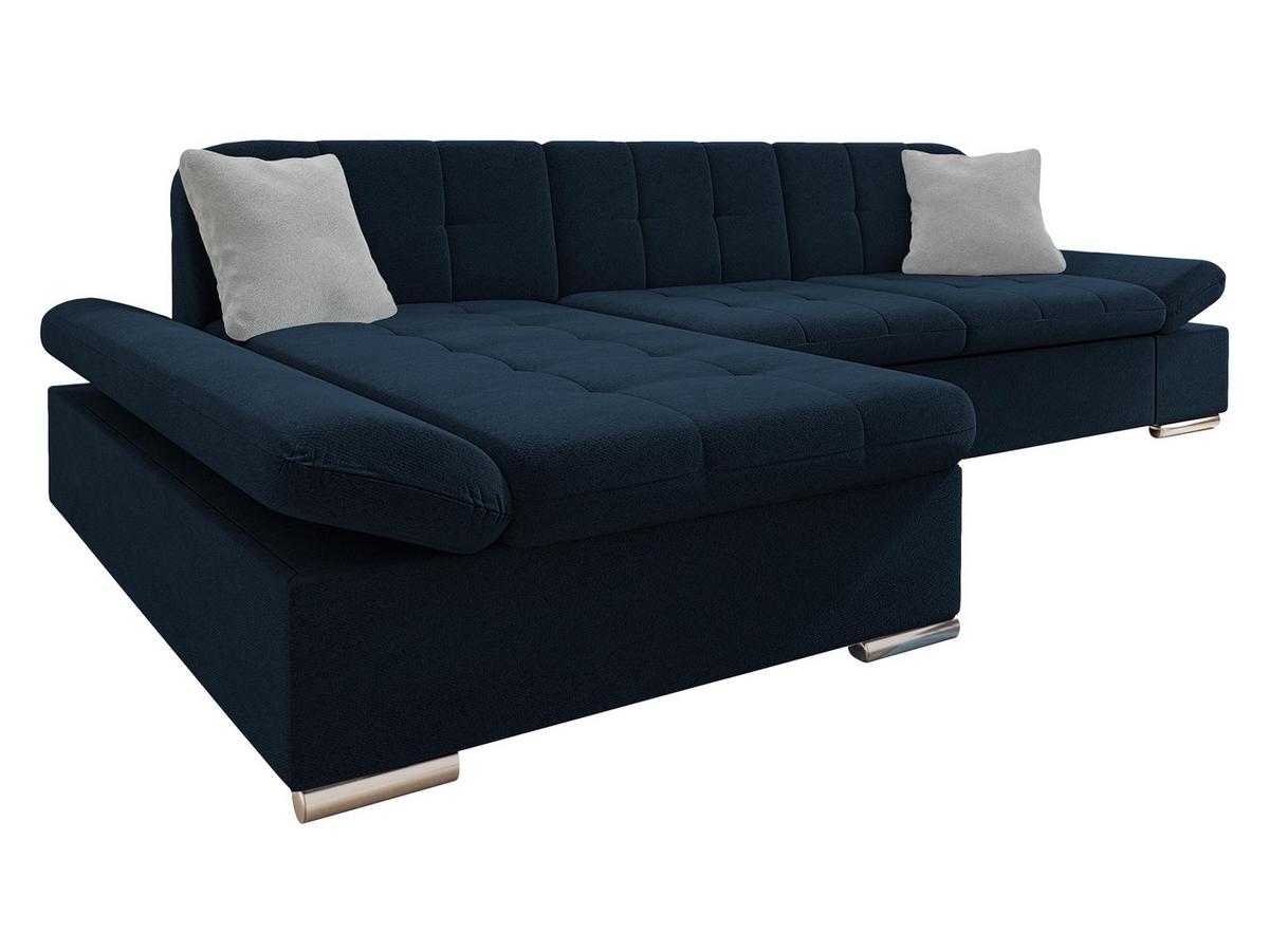 ECKSOFA Malwi, Seite: Links - Dunkelblau, Holz/Textil (278/161cm) - MIRJAN24