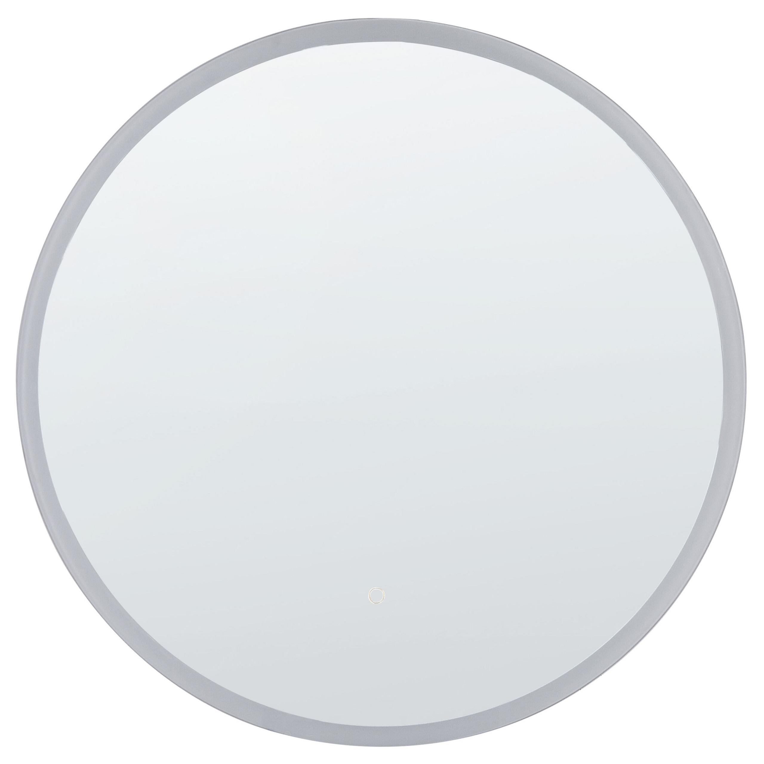 BADSPIEGEL mit LED-Beleuchtung rund 79 cm Deauville - Silberfarben, Glas (79/79/4cm) - Beliani