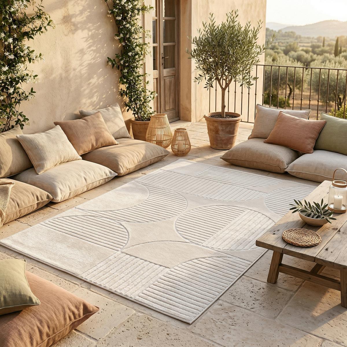 IN & OUTDOOR TEPPICH FLACHGEWEBE CLASSY - Champagner, Textil (140/200cm) - Pergamon