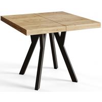 QUADRATISCHER Esstisch ausziehbar – Moderner Wohnzimmertisch und Küchentisch – Tisch mit Holzbeinen, Durchmesser 120 cm - 220 cm - Farbe Craft - Schwarz/Braun, Holzwerkstoff (120/120/77cm) - Alpi-Möbel