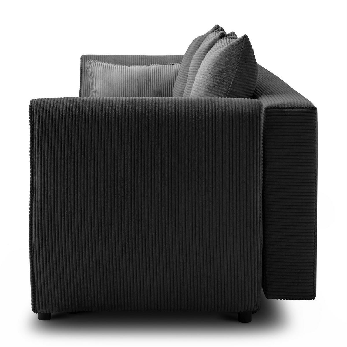 SOFA ASPEN Zweisitzer mit Schlaffunktion, Anafi 19 - Graphitfarben, Textil (267/94/95cm) - Lookway