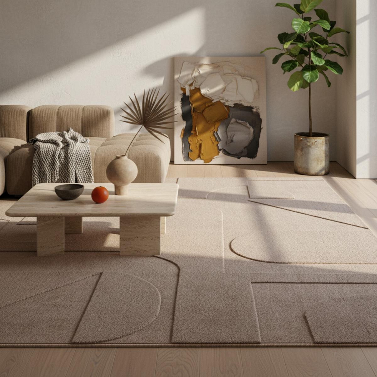 TEPPICH Kurzflor Waschbar LAVAREDO in Beige, im Skandi-Stil, 240 x 340 cm - Beige, Textil (340/240cm) - KADIMA DESIGN