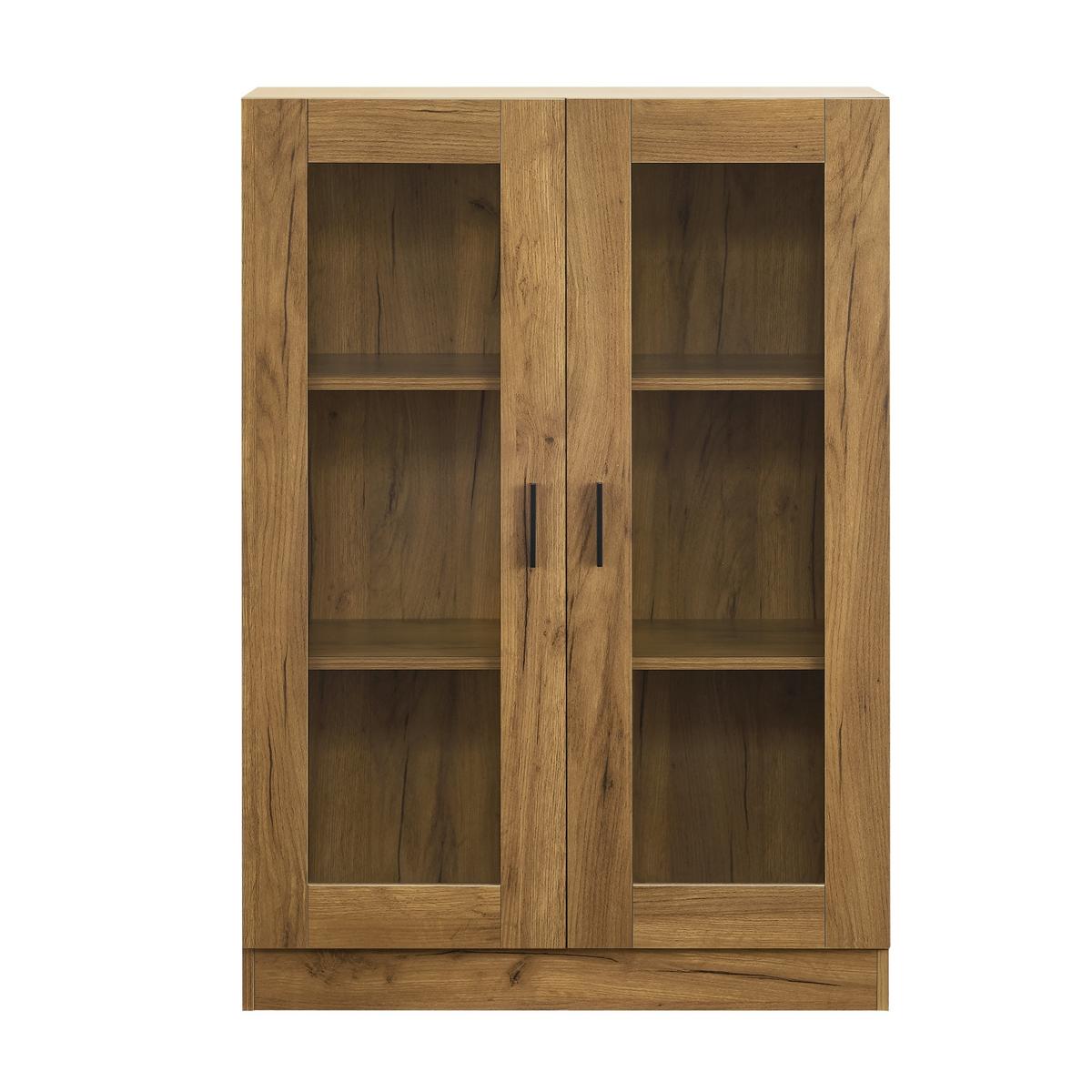 VITRINE Sorø - Eichefarben, Holzwerkstoff (80/115/31cm) - [en.casa]