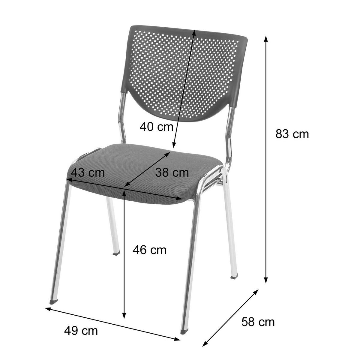 BESUCHERSTUHL Schwarz - Schwarz, Textil (49/83/58cm) - MCW