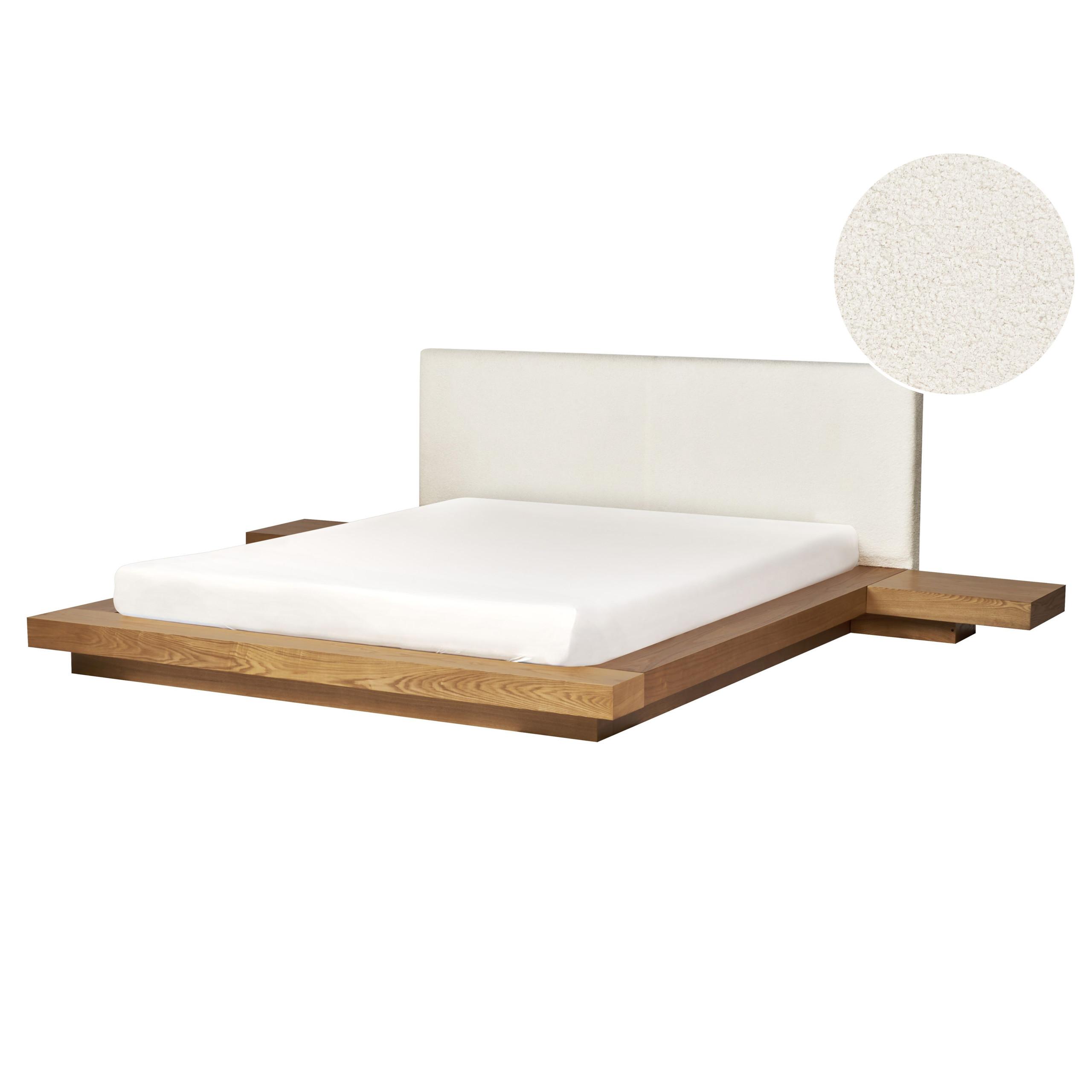 BETT mit Lattenrost 160/200 cm MDF-Platte Hellbraun Zen - Hellbraun, Holz (160/200cm) - Beliani