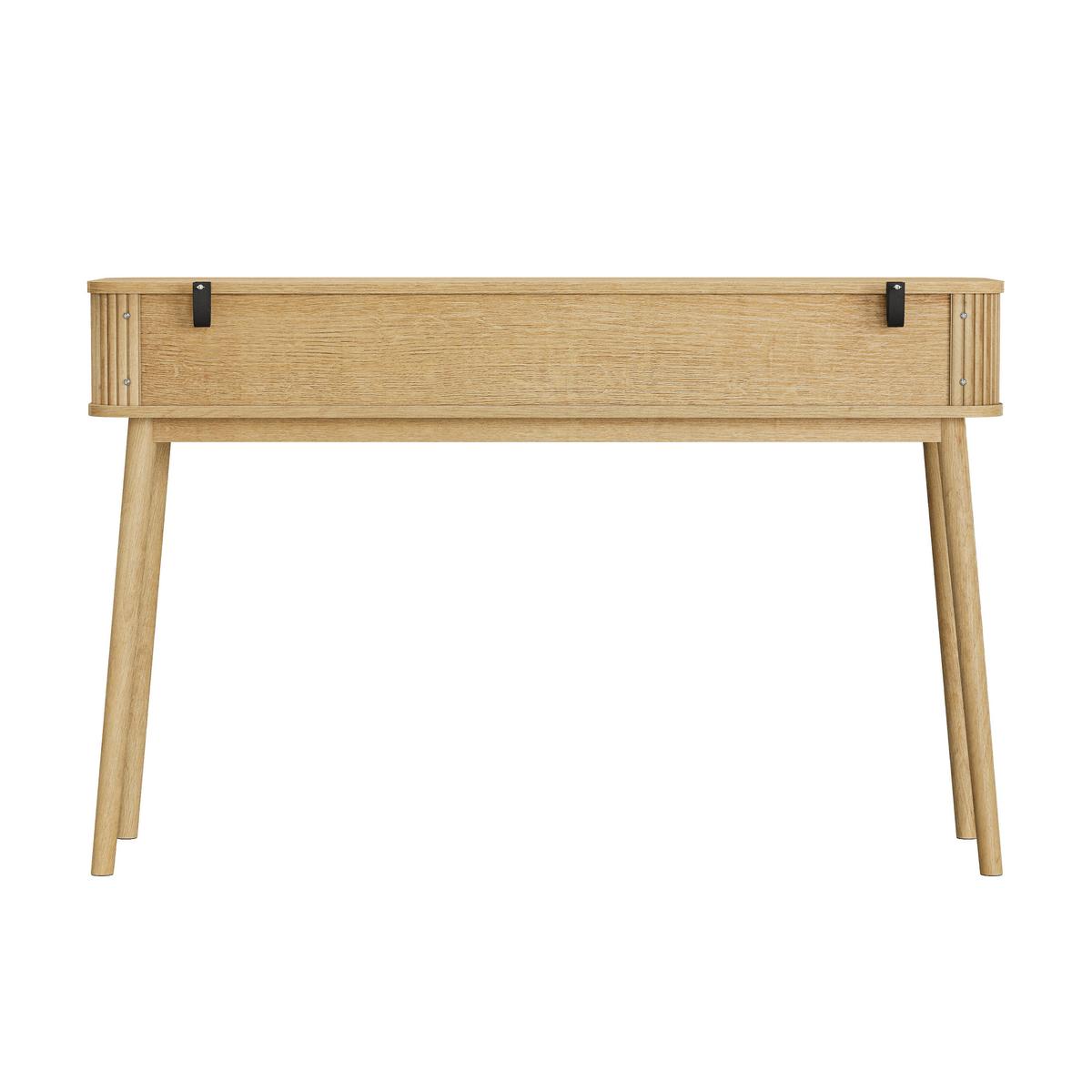 SCHREIBTISCH Mid-Century Eichenoptik mit 2 Schubladen & offenem Fach - Eichefarben, Holzwerkstoff (35/120/77.6cm) - Urban Meuble