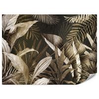FOTOTAPETE tropische Blätter Pflanzen Retro 450x315 - Beige/Grau, Papier (450/315cm) - Muralo