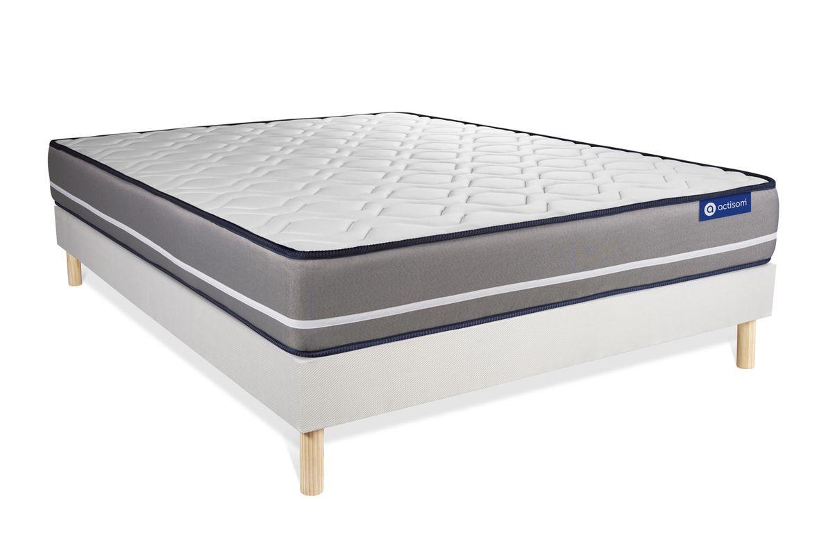 BETT Actiflex pur Taschenfederkern 120 x 190 cm h3 - Kit Bettgestell Weiß - Beige/Weiß, Karton/Holz (120/190cm) - ACTISOM