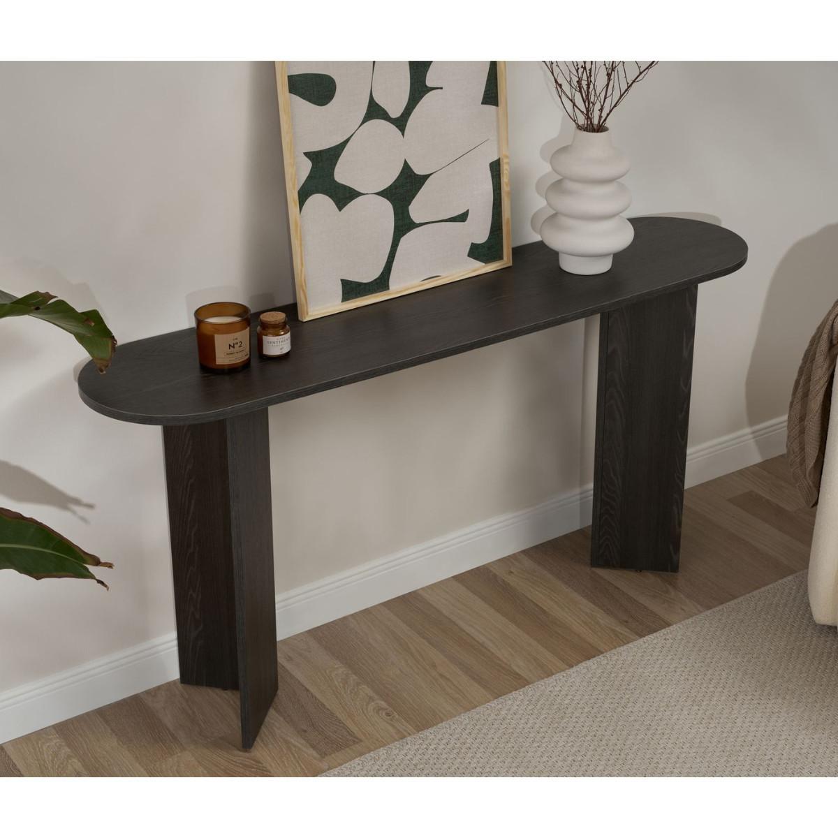 KONSOLE mit zwei Beinen SIRA 150/35/75 cm - Schwarz, Holzwerkstoff (46/35/75cm) - Calicosy