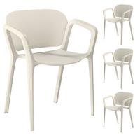BALKONSTÜHLE 4er Set Kunststoff Weiß - Weiß, Kunststoff (56/75/60cm) - Outsunny