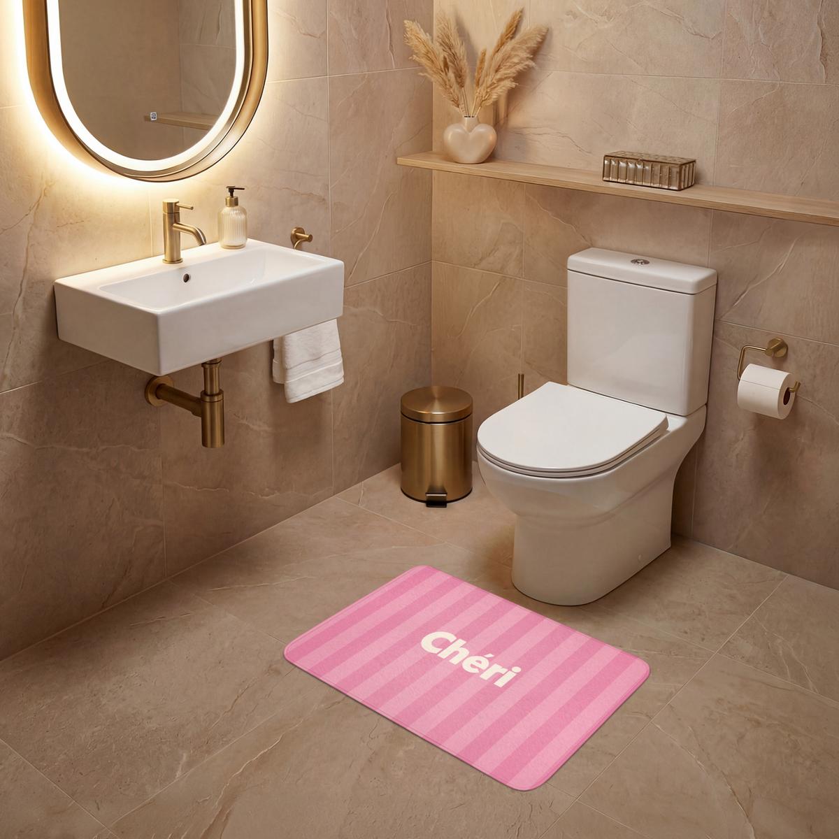 WC-VORLEGER Gestreift - Rosa - Chéri Toilettenvorleger 60x40 cm - Pink, Textil (60/1cm) - OnlyWow