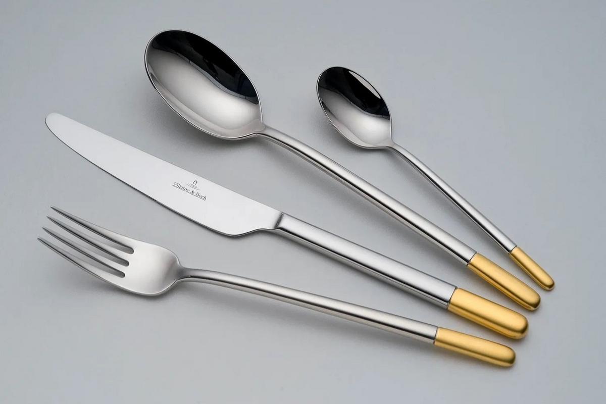 TAFELBESTECK Ella silber-gold 24-tlg. - Silberfarben/Goldfarben, Metall - Villeroy & Boch