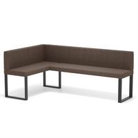 ECKBANK links SANA U Webstoff glatt, 128/168 cm Braun - Braun, Textil/Metall (128/168cm) - Idohome