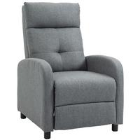 RELAXSESSEL, Fernsehsessel mit Liegefunktion, TV-Sessel mit Leinenoptik, Grau - Grau, Textil (67/98/87cm) - HOMCOM