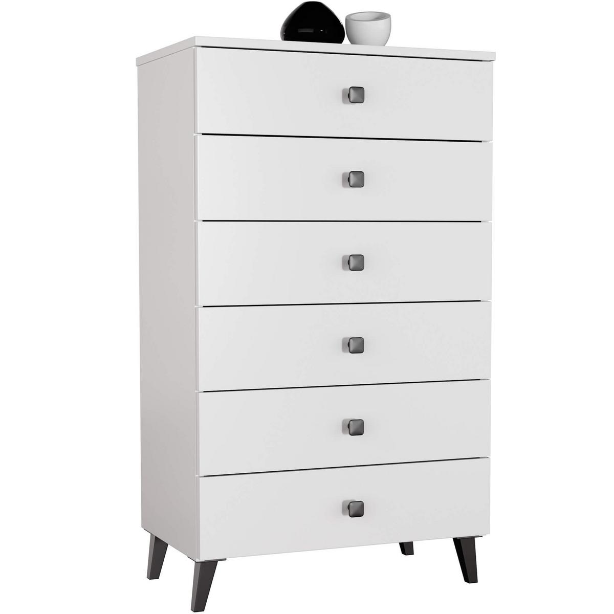 KOMMODE Weiß, Schwarz 104/60/37 - Schwarz/Weiß, Holzwerkstoff (60/104/37cm) - RAUMHIRSCH FURNITURE