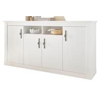 SIDEBOARD weiß Pinie Landhaus, Kommode 201 cm, Soft-Close-Funktion - Weiß, Holzwerkstoff/Kunststoff (200/104/45cm) - Furn.Design
